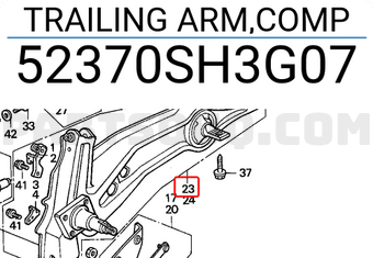 Honda 52370SH3G07 TRAILING ARM,COMP
