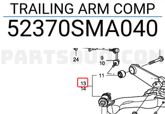Honda 52370SMA040 TRAILING ARM COMP