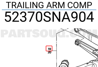Honda 52370SNA904 TRAILING ARM COMP
