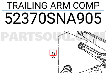 Honda 52370SNA905 TRAILING ARM COMP