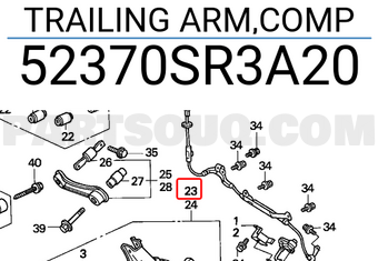 Honda 52370SR3A20 TRAILING ARM,COMP