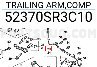 Honda 52370SR3C10 TRAILING ARM,COMP