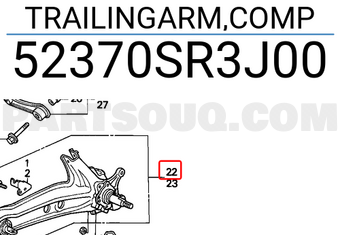Honda 52370SR3J00 TRAILINGARM,COMP