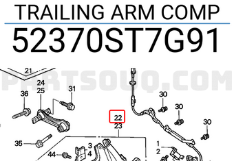 Honda 52370ST7G91 TRAILING ARM COMP