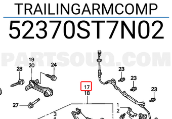 Honda 52370ST7N02 TRAILINGARMCOMP