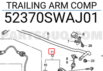 Honda 52370SWAJ01 TRAILING ARM COMP