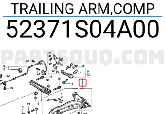 Honda 52371S04A00 TRAILING ARM,COMP