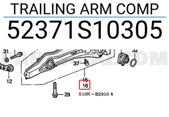 Honda 52371S10305 TRAILING ARM COMP
