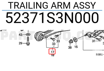 Honda 52371S3N000 TRAILING ARM ASSY