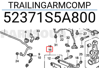 Honda 52371S5A800 TRAILINGARMCOMP