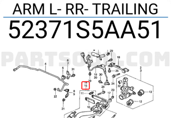 Honda 52371S5AA51 ARM L- RR- TRAILING