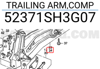 Honda 52371SH3G07 TRAILING ARM,COMP