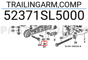 Honda 52371SL5000 TRAILINGARM,COMP