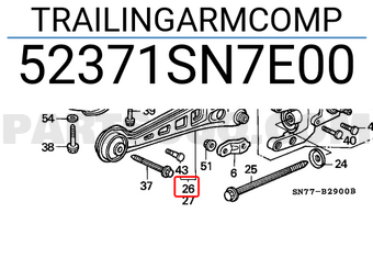 Honda 52371SN7E00 TRAILINGARMCOMP