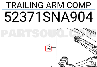 Honda 52371SNA904 TRAILING ARM COMP