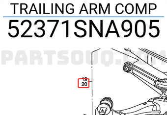 Honda 52371SNA905 TRAILING ARM COMP