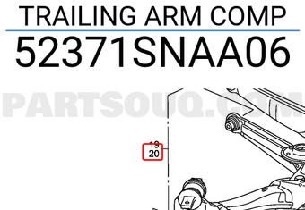 Honda 52371SNAA06 TRAILING ARM COMP