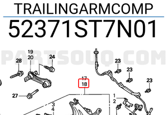Honda 52371ST7N01 TRAILINGARMCOMP