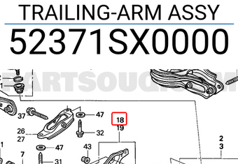 Honda 52371SX0000 TRAILING-ARM ASSY