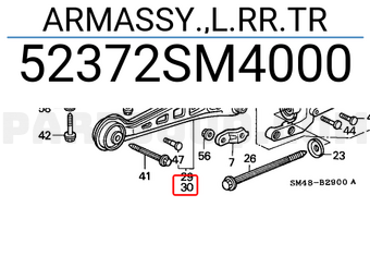 Honda 52372SM4000 ARMASSY.,L.RR.TR
