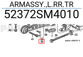 Honda 52372SM4010 ARMASSY.,L.RR.TR