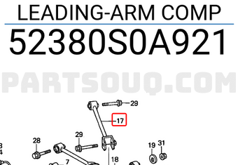 Honda 52380S0A921 LEADING-ARM COMP