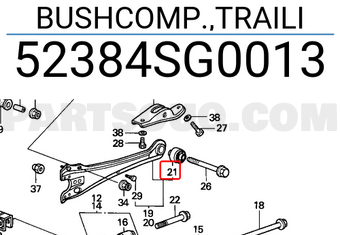 Honda 52384SG0013 BUSHCOMP.,TRAILI
