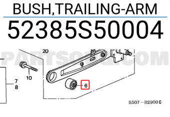 Honda 52385S50004 BUSH,TRAILING-ARM