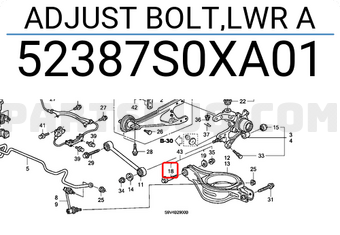 Honda 52387S0XA01 ADJUST BOLT,LWR A