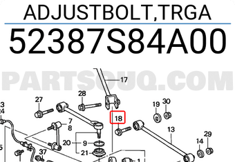 Honda 52387S84A00 ADJUSTBOLT,TRGA