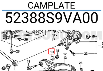 Honda 52388S9VA00 CAMPLATE