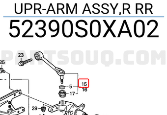 Honda 52390S0XA02 UPR-ARM ASSY,R RR