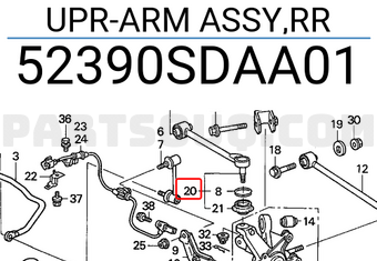 Honda 52390SDAA01 UPR-ARM ASSY,RR