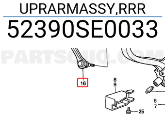 Honda 52390SE0033 UPRARMASSY,RRR