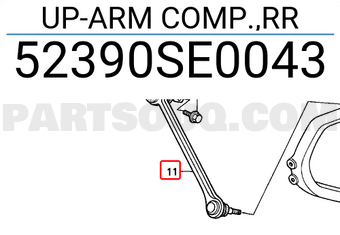 Honda 52390SE0043 UP-ARM COMP.,RR