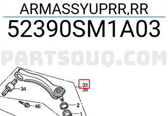 Honda 52390SM1A03 ARMASSYUPRR,RR
