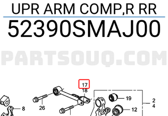 Honda 52390SMAJ00 UPR ARM COMP,R RR