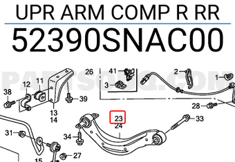Honda 52390SNAC00 UPR ARM COMP R RR