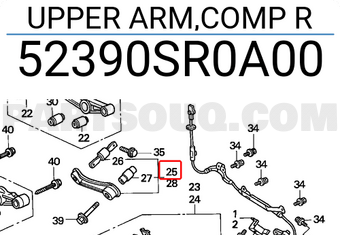 Honda 52390SR0A00 UPPER ARM,COMP R