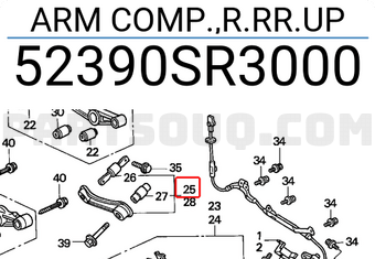 Honda 52390SR3000 ARM COMP.,R.RR.UP