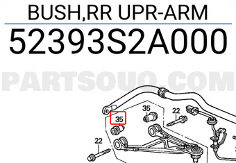 Honda 52393S2A000 BUSH,RR UPR-ARM