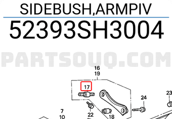 Honda 52393SH3004 SIDEBUSH,ARMPIV