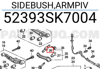 Honda 52393SK7004 SIDEBUSH,ARMPIV