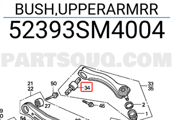 Honda 52393SM4004 BUSH,UPPERARMRR