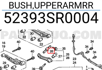 Honda 52393SR0004 BUSH,UPPERARMRR
