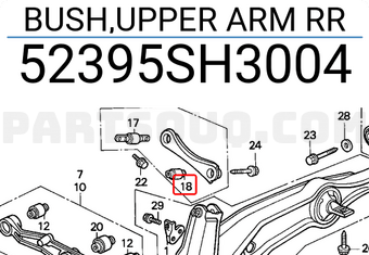 Honda 52395SH3004 BUSH,UPPER ARM RR