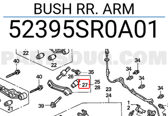 Honda 52395SR0A01 BUSH RR. ARM