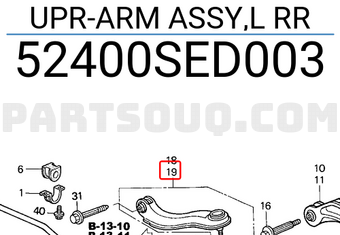Honda 52400SED003 UPR-ARM ASSY,L RR