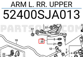 Honda 52400SJA013 ARM L. RR. UPPER