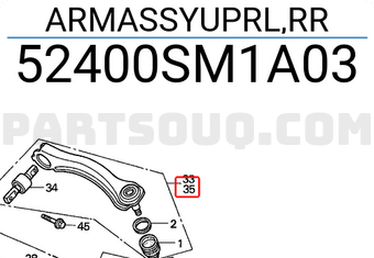 Honda 52400SM1A03 ARMASSYUPRL,RR